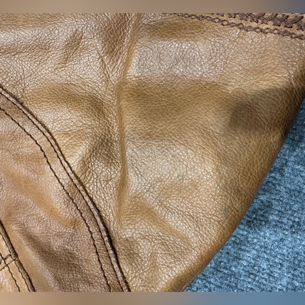 Lucky Brand Distressed Leather Hobo in Cognac Brown GB007 - Picture 15 of 15